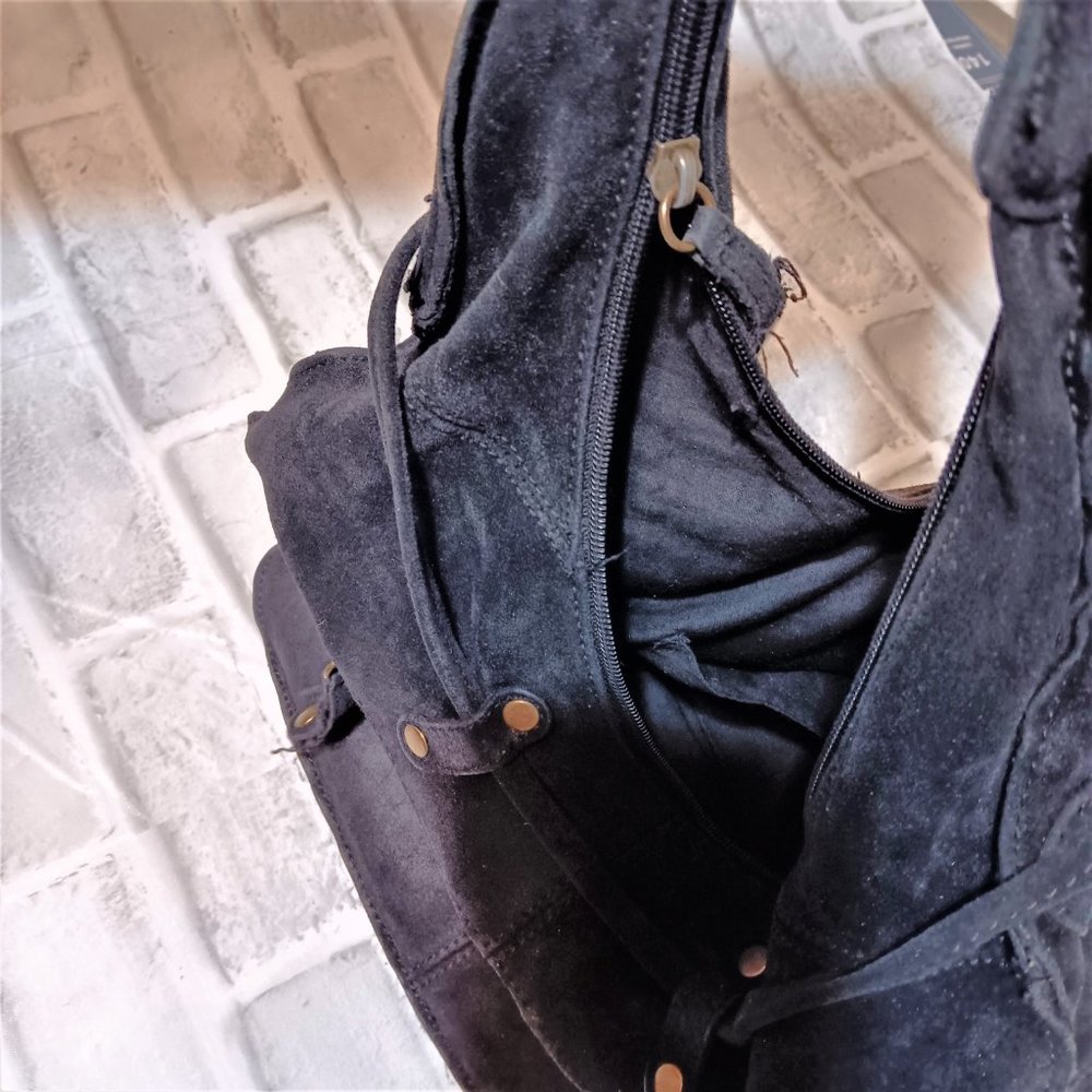 a.n.a. A NEW APROACH Genuine Suede Leather Hand/Shoulder  Bag Purse Large Pocket - Picture 8 of 11